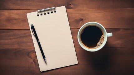 Top view of a checklist with checkboxes and a cup of coffee, symbolizing a focused and organized approach to task completion