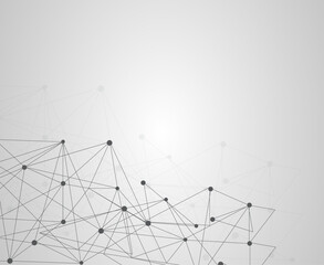 Geometric grey background with connected dots and lines,Connected irregular triangles