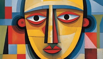 Discover the Playful Convergence of Cubist Face Shapes in a Stunning Portrait