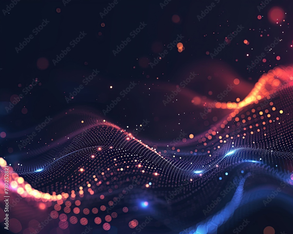 Poster abstract technology particles lines mesh background.