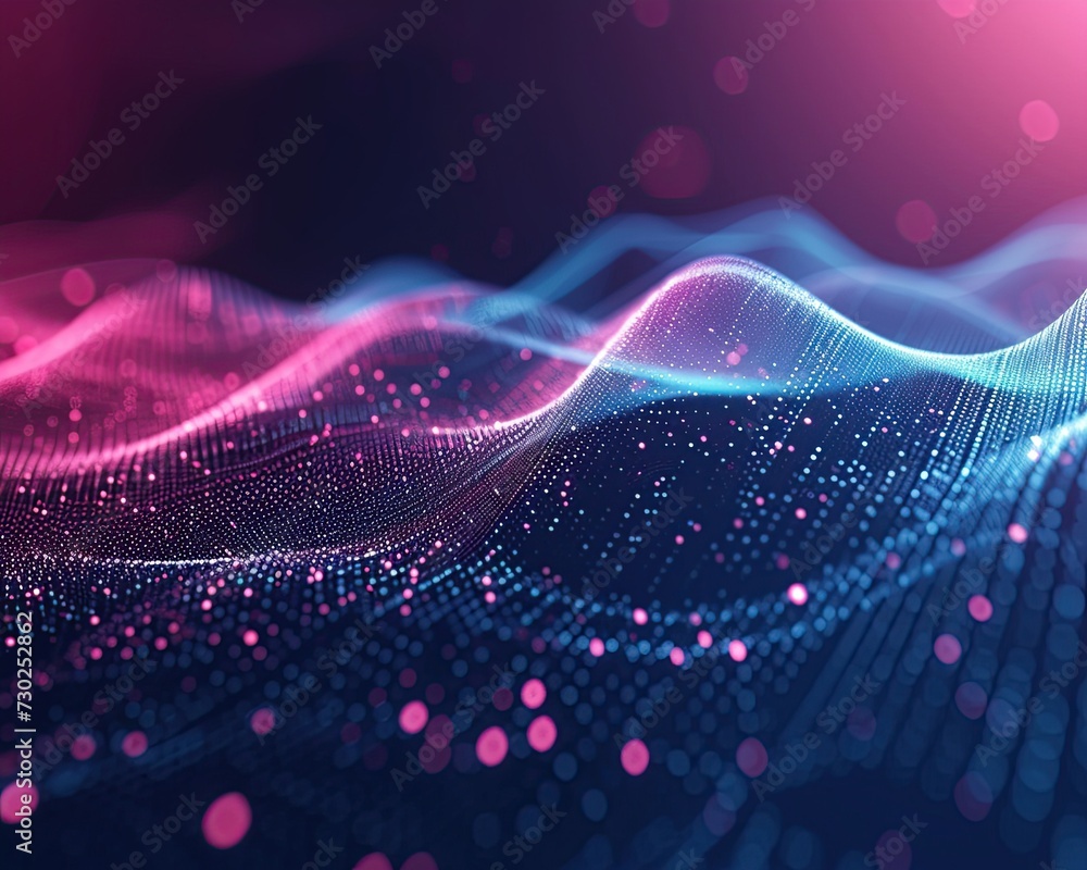 Poster abstract technology particles lines mesh background.