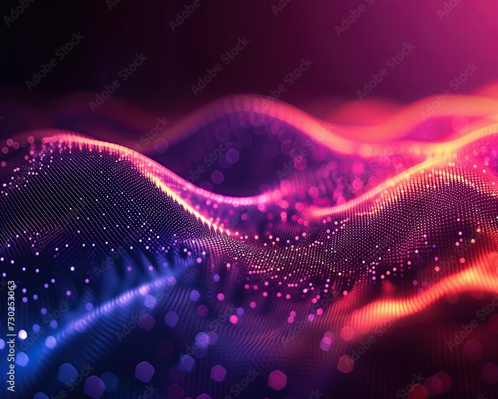 Poster abstract technology particles lines mesh background.