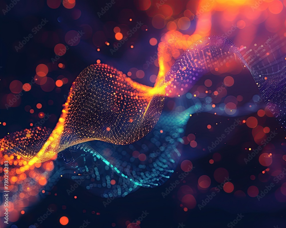 Poster abstract technology particles lines mesh background.