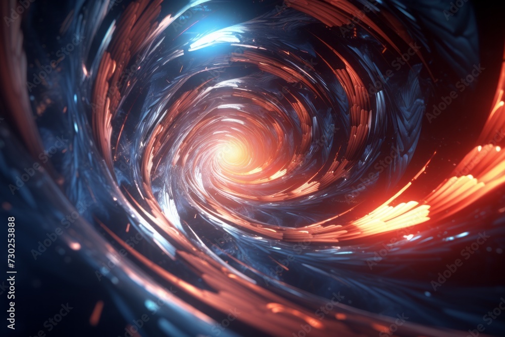 Poster energetic 3d spiral vortex creating a sense of movement