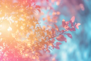 Soft Pastel Light Leaks Background with Dreamy Hues of Pink, Blue, and Yellow for an Ethereal Atmosphere