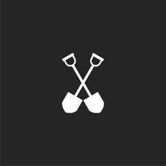  Shovel icon simple sign on black background