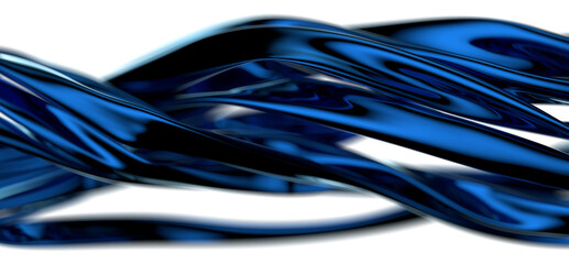 Luminous Aquatic Motion: Abstract 3D Blue Wave Illustration with Radiant Energy