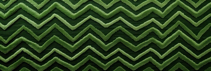 Green zig-zag wave pattern carpet texture background