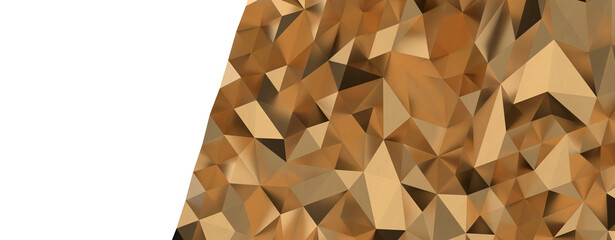 Gold polygon background 3d rendering, 3d illustration. Abstract triangle background. Gold...