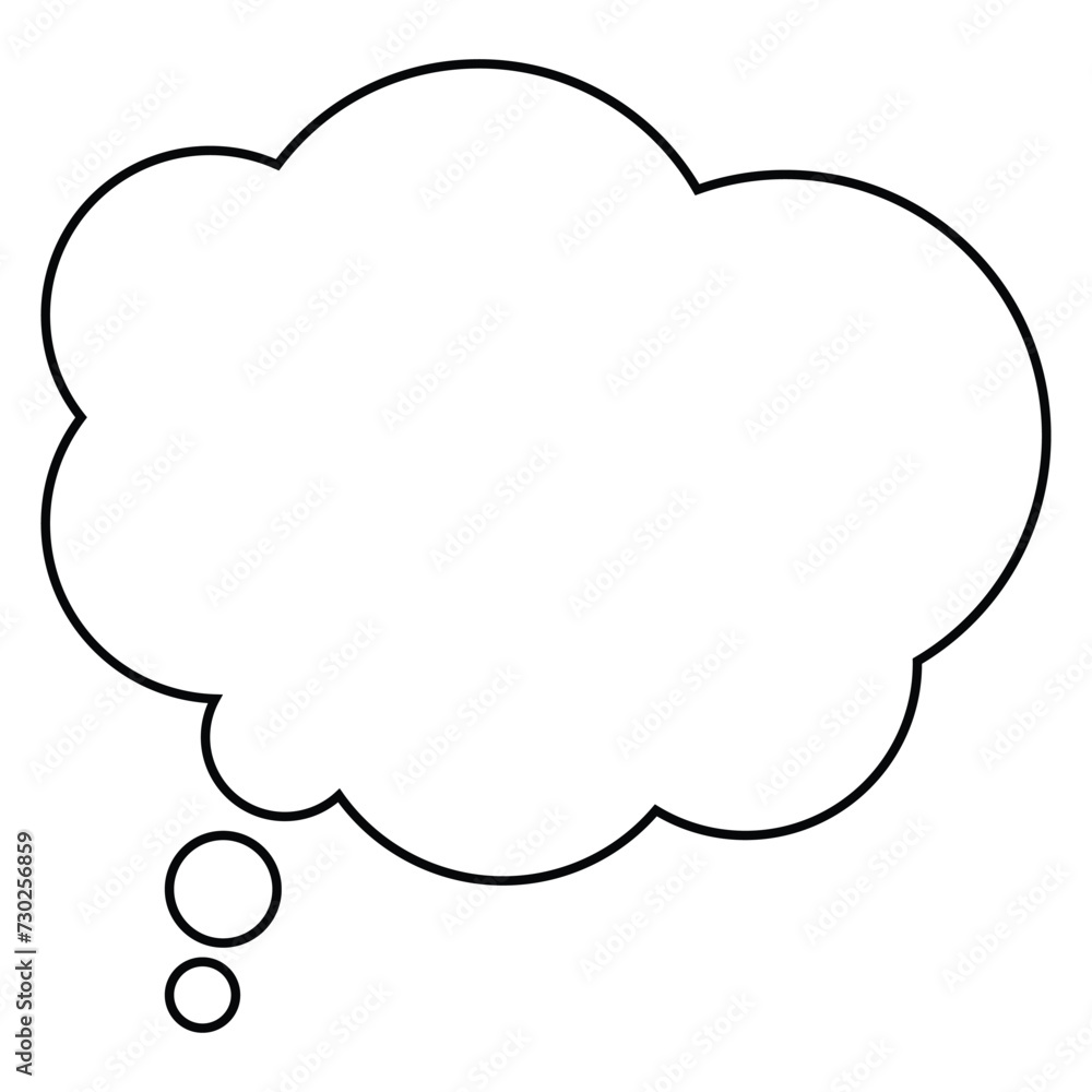 Poster comic empty speech thought bubble. conversation line icon. idea symbol. talk bubble cloud. hand-draw
