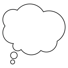 Comic empty speech thought Bubble. Conversation line icon. Idea symbol. Talk bubble cloud. Hand-drawn cartoon vector image illustration for web app.