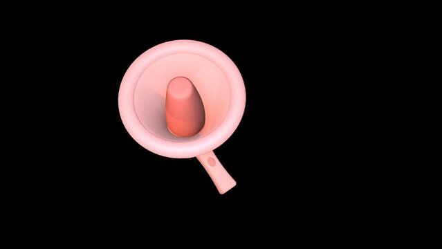 3d pink rotating megaphone icon transparent video animation: A social media and marketing concept