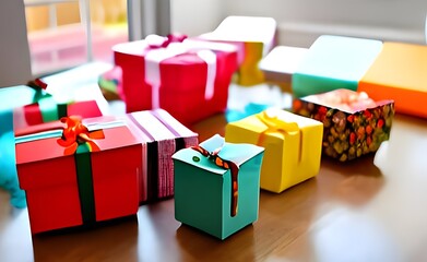 並べられたプレゼントボックス