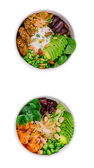 Hawaiian Poke Bowls with Salmon, Avocado and Cucumber