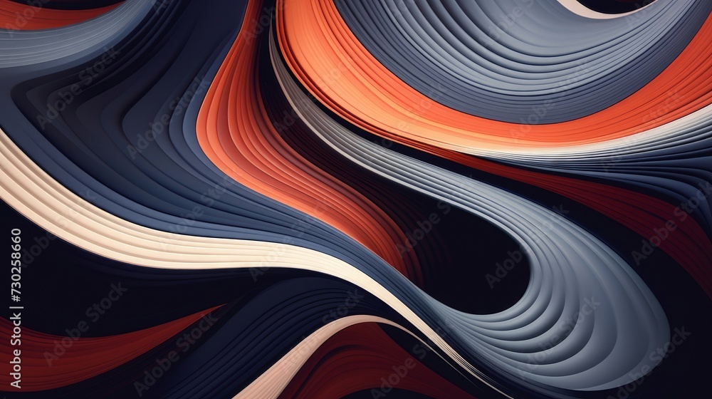 Poster abstract lines and patterns morphing and intertwining in a hypnotic and visually captivating manner