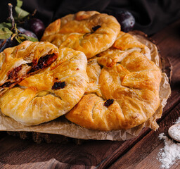 Delicious fresh sweet vertuta with plums