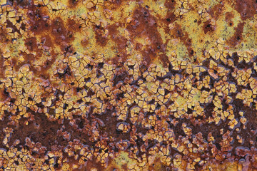 Background of old rusty painted metal.