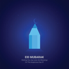 Eid Mubarak. Eid Mubarak creative ads design. social media poster, vector, 3D illustration. 