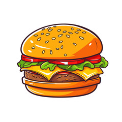 hamburger burger   vector illustration isolated transparent background, cut out or cutout t-shirt design