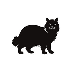 Obraz premium Persian cat vector silhouette