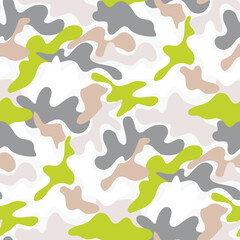 Camouflage seamless pattern with abstract organic shapes