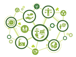 Template design for Sustainability development and Global Green Industries Business concept,  EPS 10 Vector illustration