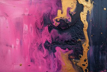 Strokes of bright paint on canvas. Interior painting. Beautiful background. Generative AI.