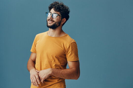 Man white background adult smile face guy portrait confident expression young person happy cool