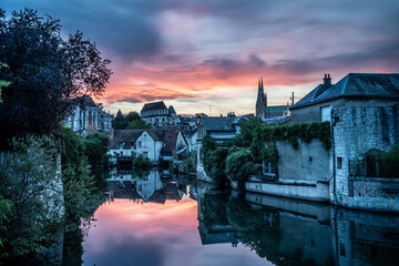 Chartres coucher de soleil