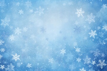 Icy blue background with delicate snowflakes creating a sense of winter serenity.