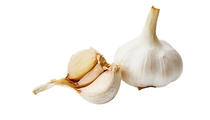 Garlic isolated on a transparent background.