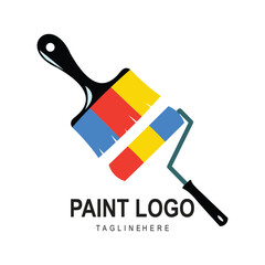 logo Vector paint roller logo design