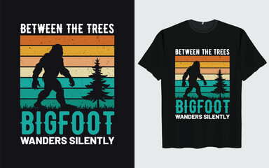 Bigfoot t-shirt design vector retro vintage style Funny Sasquatch 
Official Bigfoot research team adventure 
