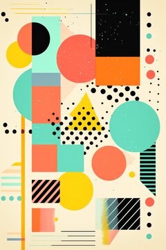 A Mint poster featuring various abstract design elements, in the style of pop art © Zickert