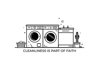 washing machine icon - laundry illustration