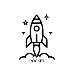 rocket icons and illustrations - flat design