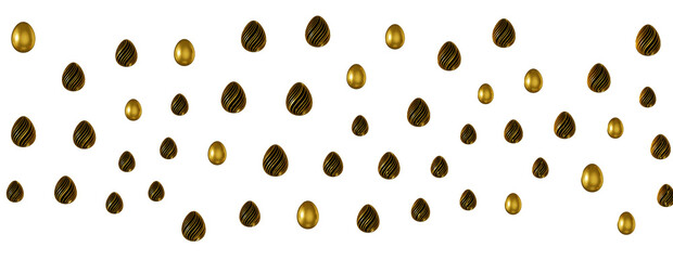 Abstract luxury golden easter eggs isolated