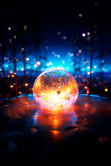 background with glowing sphere. vertical format
