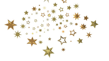 Celestial Christmas Symphony: Enthralling 3D Illustration of Falling Holiday Starbursts