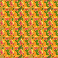Free vector spring flowers pattern design .