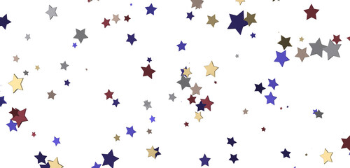 XMAS Banner with golden decoration. Festive border with falling glitter dust and stars.