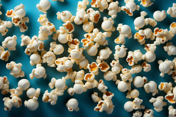 popcorn on a blue background
