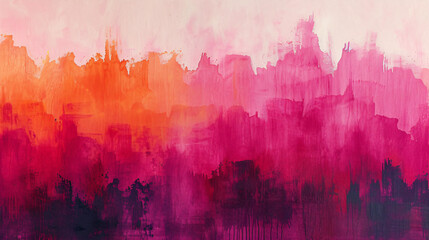 Sunrise pink to deep fuchsia gradient - obrazy, fototapety, plakaty