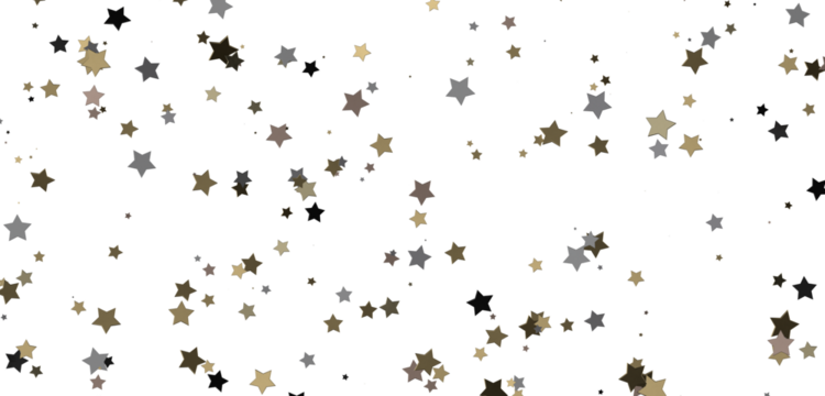 XMAS Banner with golden decoration. Festive border with falling glitter dust and stars.