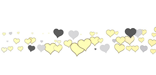 Falling red and pink hearts isolated on transparent background. Valentine’s day design.