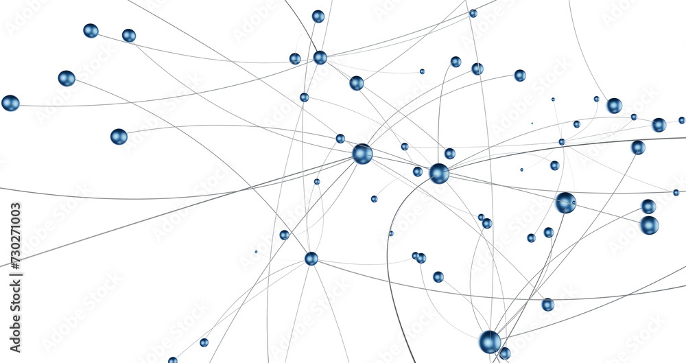 Poster gene lines and nodes, biological gene structure, 3d rendering.