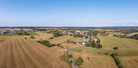 Fototapeta na wymiar Luftbildaufnahme Allrode im Harz Stadt Thale
