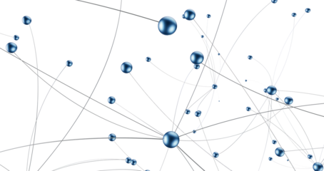 Multi color connected lines and dots network 3d illustration