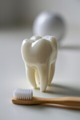 Fototapeta na wymiar Clinical Clarity: Tooth and Brush Composition, Captured with Precision