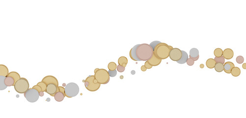 Glorious Cascade: Exquisite 3D Illustration of Glowing gold Confetti